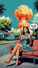 Retro Pop Art Explosion Print | Funny Pin-Up Comic Style Wall Art | Digital
