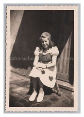 Young Woman Sitting on Stool – Portrait Women – Old Photo