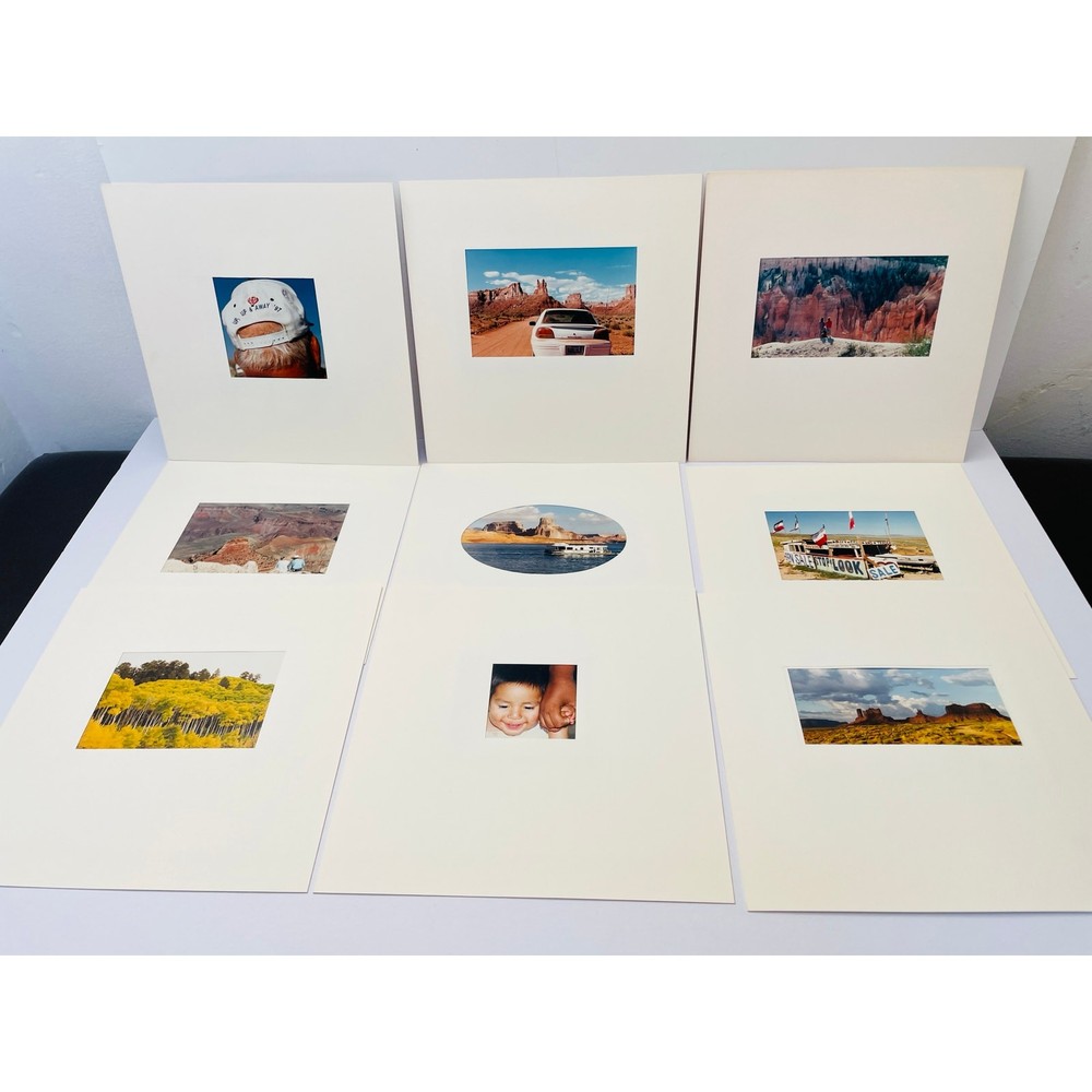 Vintage Lot of 9 1990s Southwestern Photographs Matted American Southwest Art
