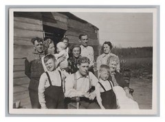 Family Before Barracks 1948 – Postwar Refugees – Old Photo 1940s