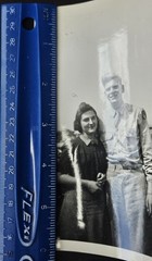 Vintage 1938 – 1942 Lot of 3 Black & White Photos Couple, A Guy & Lady on a Log