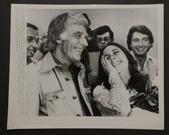 Peter Lawford & Deborah Gould wedding day Photograph 10×8, b/w 1976