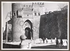 Photo Spain Toledo Puerta del Sol City Gate People Everyday Life 1950s