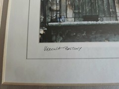 Tony Casper Rustic Tuscan Italian Verona Balcony Framed Photo Double Matted EUC
