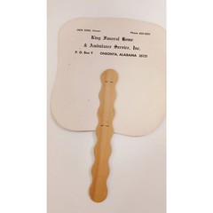 Vintage «Sunday Morning» Church Hand Fan, Card Stock & Wood