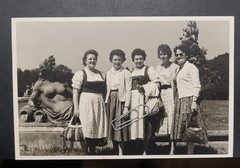 Photo Portrait Regensburg Women Statue Nude Model Park Handbag Postcard Picture