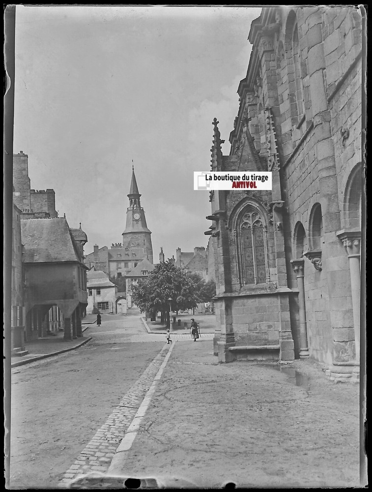 Dinan, Saint-Sauveur Church, Glass Photo Plate, Black & White Negative 9×12 Cm