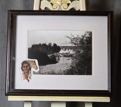 Neil J Rose with Edward S Curtis «Respite» Native American Photograph Sculpture