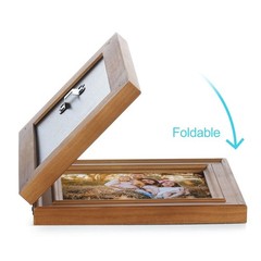 4×6 Double Hinged Picture Frame Folding Photo Frame Vertical and Horizontal i…