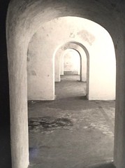 VINTAGE BLACK AND WHITE ARCHED DOORWAY INTERIOR STUDY PHOTOGRAPH