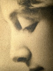 Antique Sepia Mother & Child Photogravure in Oval Frame, Art Nouveau c.1910