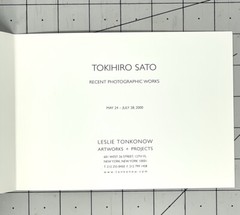 TOKIHIRO SATO (b. 1957) Art Announcement Card – May 2000 – Photographic Works