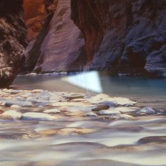 Zion National Park Narrows Photograph Signed David J. West on Aluminum 12″×12″