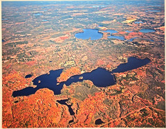 Thompson Lake, Rhinelander, Wisconsin, Oneida Co., Aerial Photo. Frame Optional.
