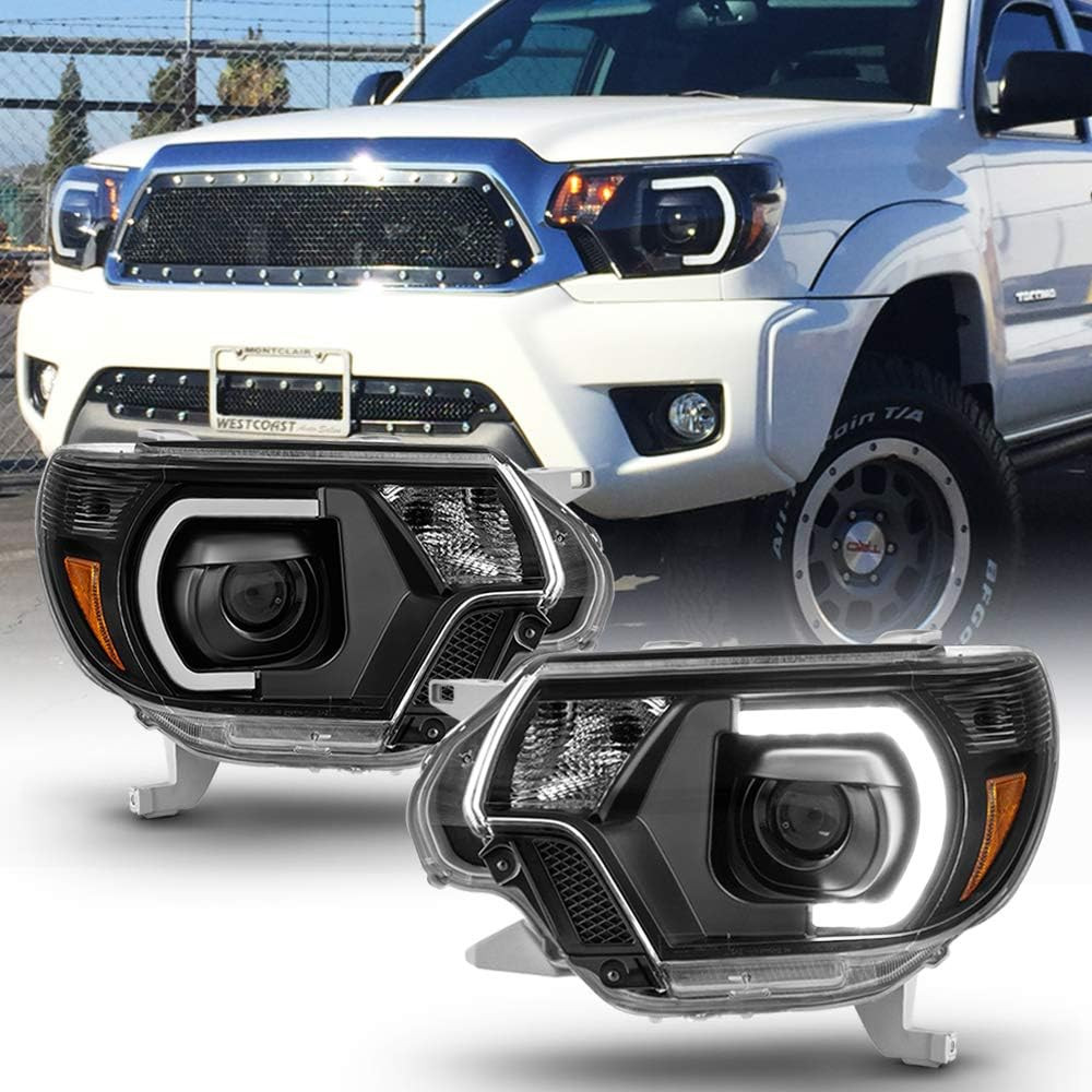 – for 2012 2013 2014 2015 Toyota Tacoma Pickup Black Housing LED Tube Projector