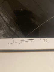 Black & White Driftwood Photograph Signed Justin 1992 Framed 24×20
