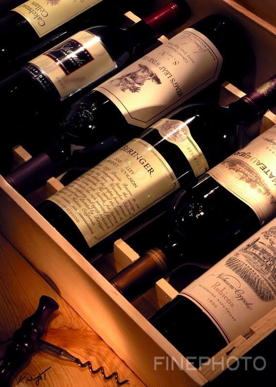 LARGE Original WINE ART Kitchen Decor Corkscrew 13×19 Signed Photo K.W. WRIGHT