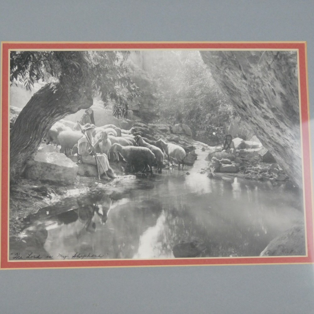 The Lord is my Shepherd G E Matson Matted Framed Photograph 1910 15.75″ x 12.75″