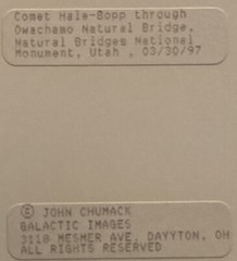 JOHN CHUMACK The Great Comment Of 1997 Hale-Bopp Owochamo Natural Bridge Signed
