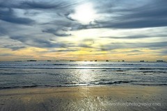 Seascape – Sunset and Container Ships photography print nature wall decor