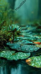 8 Green Swamp – Digital Image Picture Phone Background AI Art, 8 images