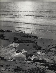 1930s Original Jean Moral Vintage Beach Woman Wave Seascape Landscape Photo Art