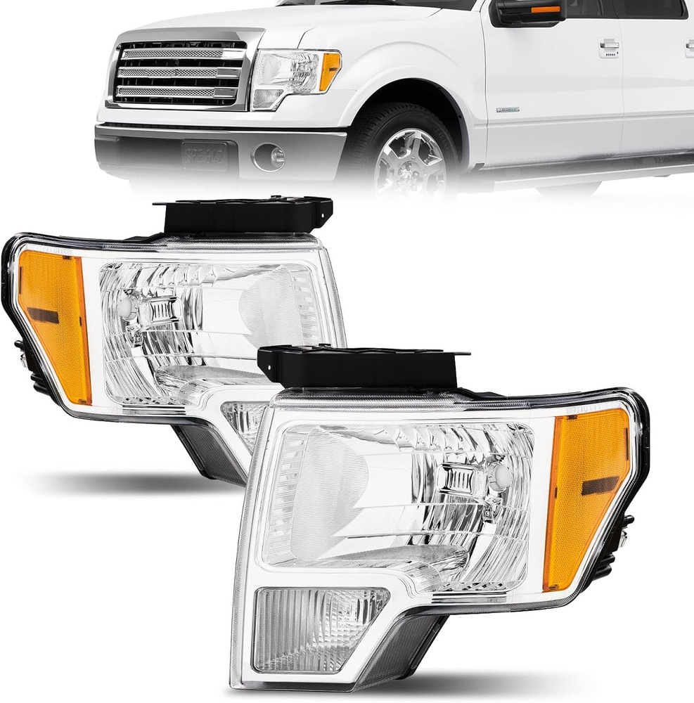 Headlight Assembly for 2009-2013 Ford F150 Driver & Passenger Side, Factory Styl