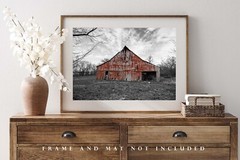 Country Photography Print – Picture of Rustic Red Barn in Missouri