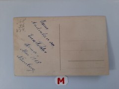 Foto Postkarte eine Frau in weise Bluse Fotokunst 13,5 x 8 cm.