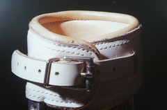 1993 Janet Biggs «One» Cibachrome Photograph Leg Brace Still Life Steel Frame