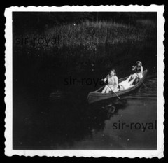 Drei Frauen im Boot auf dem Carolasee in Sachsen – Foto 6x6cm