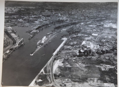 Photo 30X40cm Argentique Le Havre 1980 Vue Aérienne Industrie Normandie