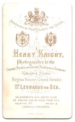 Photograph Henry Knight, St Leonards on Sea, Portrait Handsome Gentleman with Bar