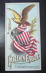 ORIGINAL ANTIQUE LITHOGRAPH TOBACCO LABEL…GOLDEN EAGLE…c1880’s