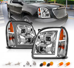 for 2007-2014 GMC Yukon/Yukon XL Denali/Yukon Hybrid Chrome LED Tube Square Proj
