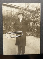 Photo portrait man fur coat hat cigar cigarette Berlin fashion gloves picture