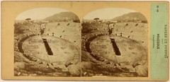 Italy Pozzuoli Amphitheatre c1858 Photo Stereo While And Tournament Vintage