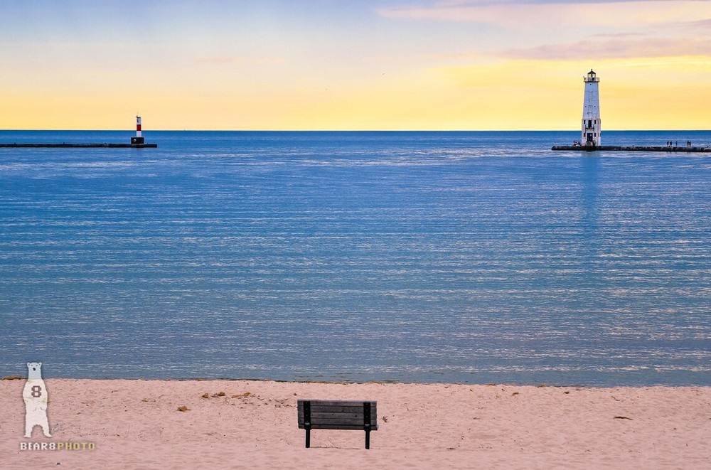 Frankfort Michigan Lighthouse Beach Sunset – Lake Michigan Photography Prints