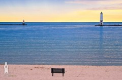 Frankfort Michigan Lighthouse Beach Sunset – Lake Michigan Photography Prints