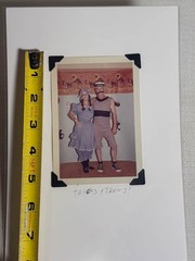 Vintage Found Photo Halloween Couple Strongman Little Bo Peep Costume Snapshot