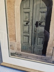 R.A. Rocz Photography Art Green Door With Distressed Faux Wood Frame