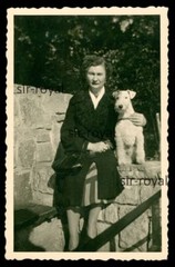 Woman with Fox Terrier Dog – Photo 6x9cm