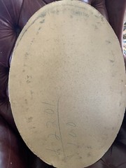 Antique Vtg Portrait Photo Couple Oval Hand Colored Wedding For Convex Bubble