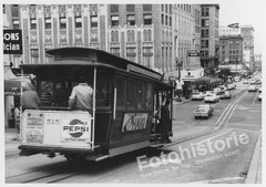 Photo USA San Francisco Cable Car Powell & Mason Line Advertising Pepsi Haig 1960s