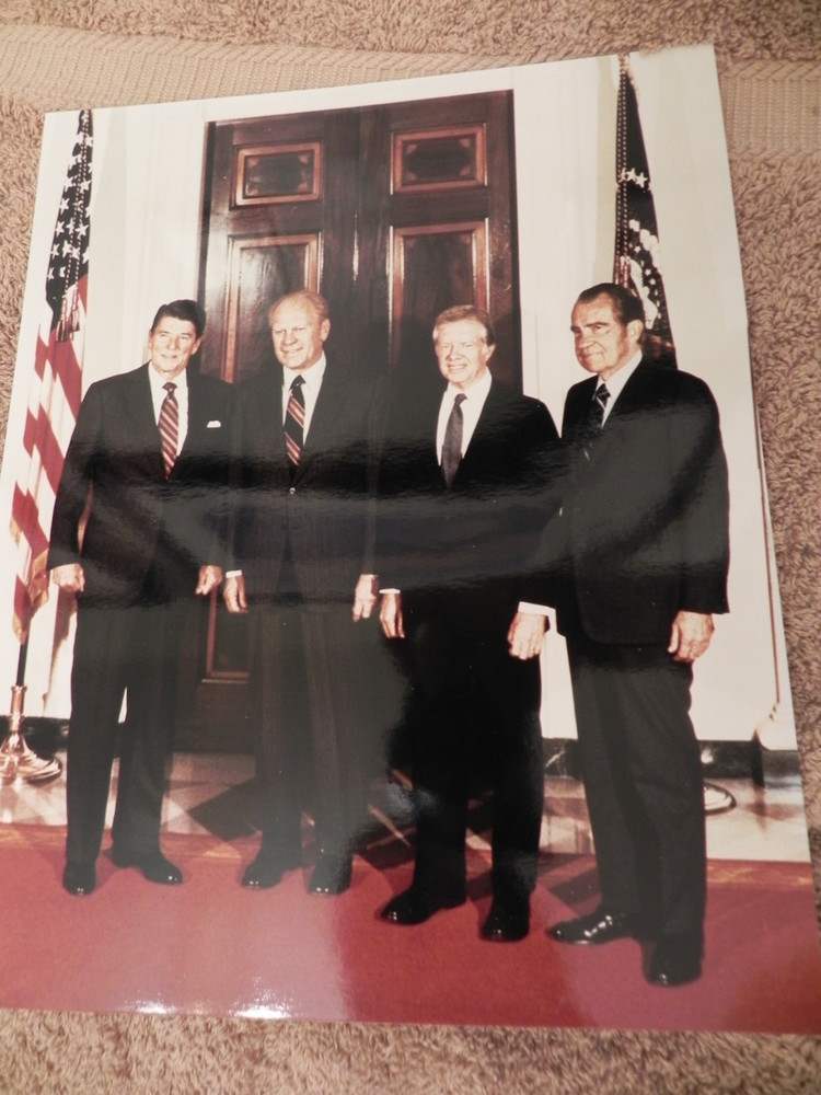 1981 Four US Presidents Reagan Ford Carter And Nixon photo at White House