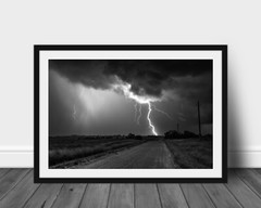 Black and white lightning photography print storm wall art photo nature pictures