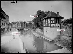 Old Black And White Photo Glass Plate Negative 13X18 Cm Colmar Water France