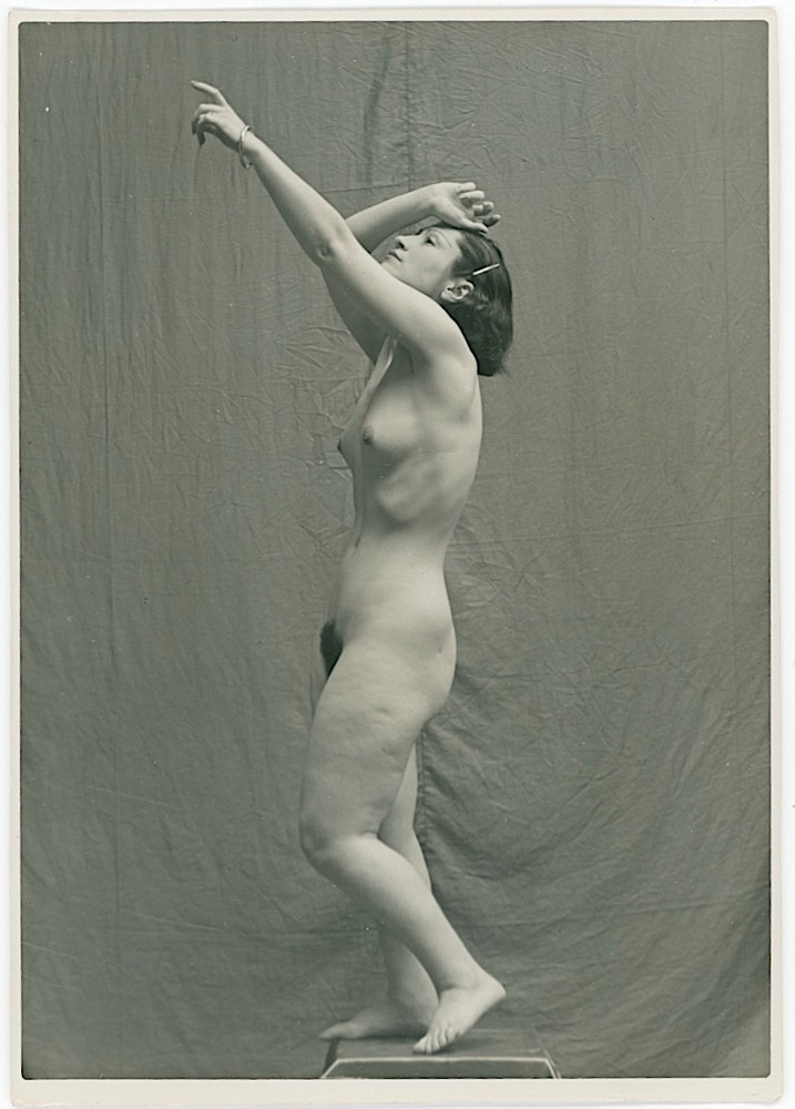 Nude Young Woman Nude Artist Model in a Pose Vintage Circa 1918 – XL