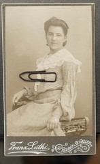 S photo CDV KAB portrait St Gallen Switzerland woman jewelry model dress lace picture
