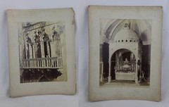 Pair of Italian Architectural Photograph Prints Balcony & Church Alter